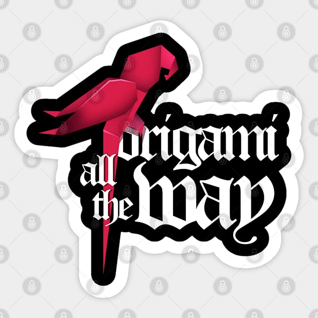 Origami All The Way Paper Folding Japanese print Sticker by merchlovers